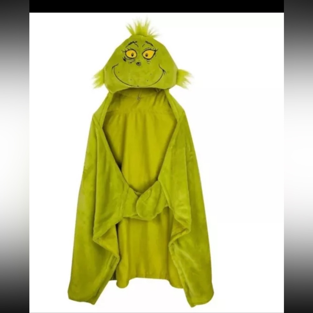 The Grinch Hooded Blanket Green, 30" X 50"